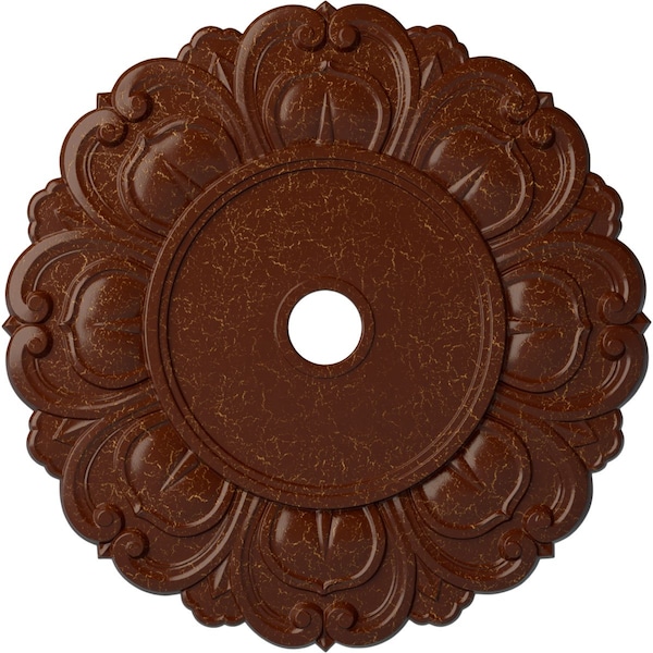 Ekena Millwork Angel Medallion (Canopies up to 15 3/4"), 32 1/4"OD x 3 5/8"ID x 1 1/8"P, Burnished Mahogany Crackle CM32ANBMC - main